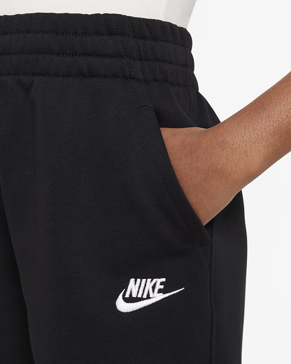 Nike Sportswear Club Fleece Big Kids' French Terry Shorts - Black/White