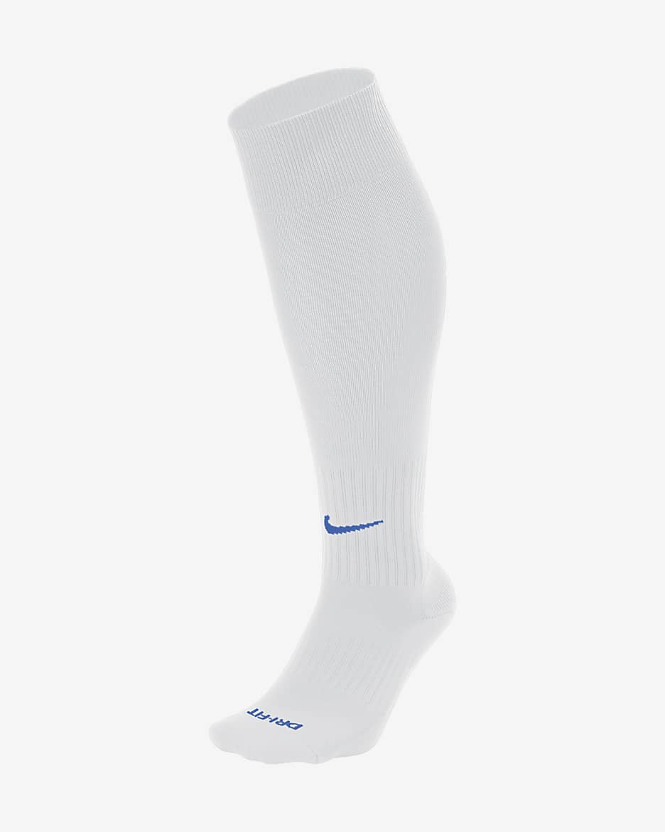 Nike Classic 2 Cushioned Over-the-Calf Socks - White/Royal Blue