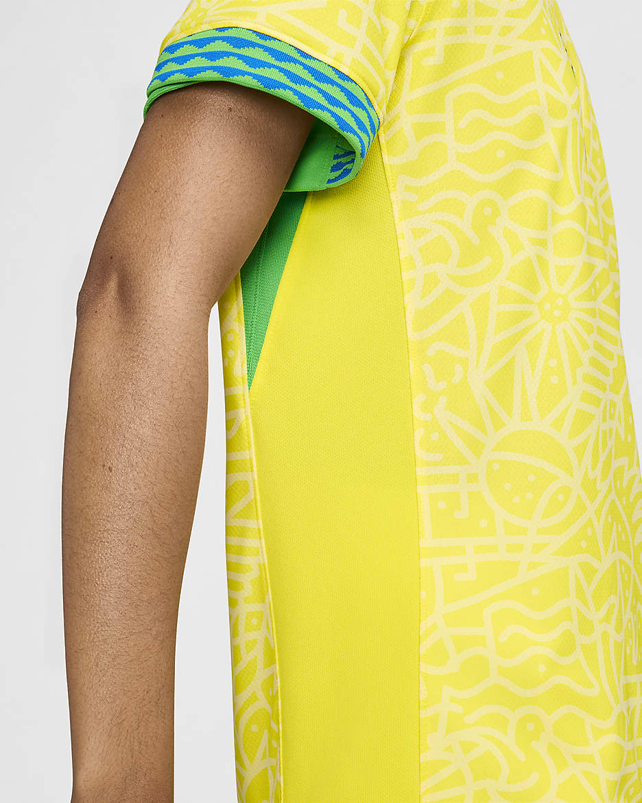 Brazília 2024 Stadium hazai Nike Dri-FIT női replika futballmez - Dynamic Yellow/Lemon Chiffon/Green Spark