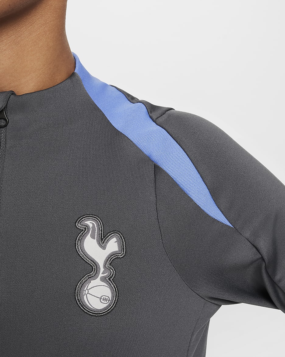 Tottenham Hotspur Strike Nike Dri-FIT-fodboldtræningstrøje til større børn - Dark Grey/Dark Grey/Polar/Grey Fog