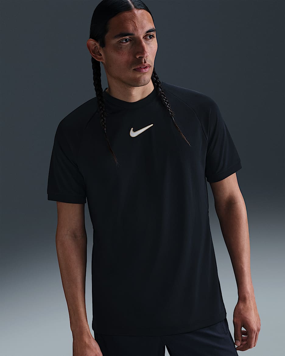 Playera de fútbol Dri-FIT para hombre Nike Academy - Negro/Negro/Marfil pálido/Marfil pálido