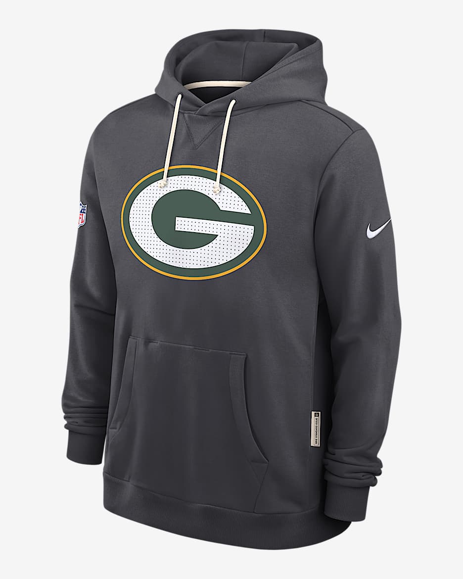 Sudadera con gorro sin cierre Nike Dri-FIT de la NFL para hombre Green Bay Packers Initial Home Sideline - Antracita