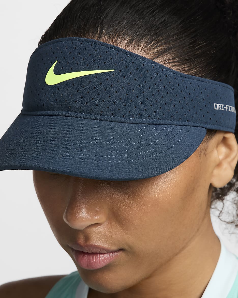 Nike Dri-FIT ADV Ace Tennis Visor - Armoury Navy/Anthracite/Volt