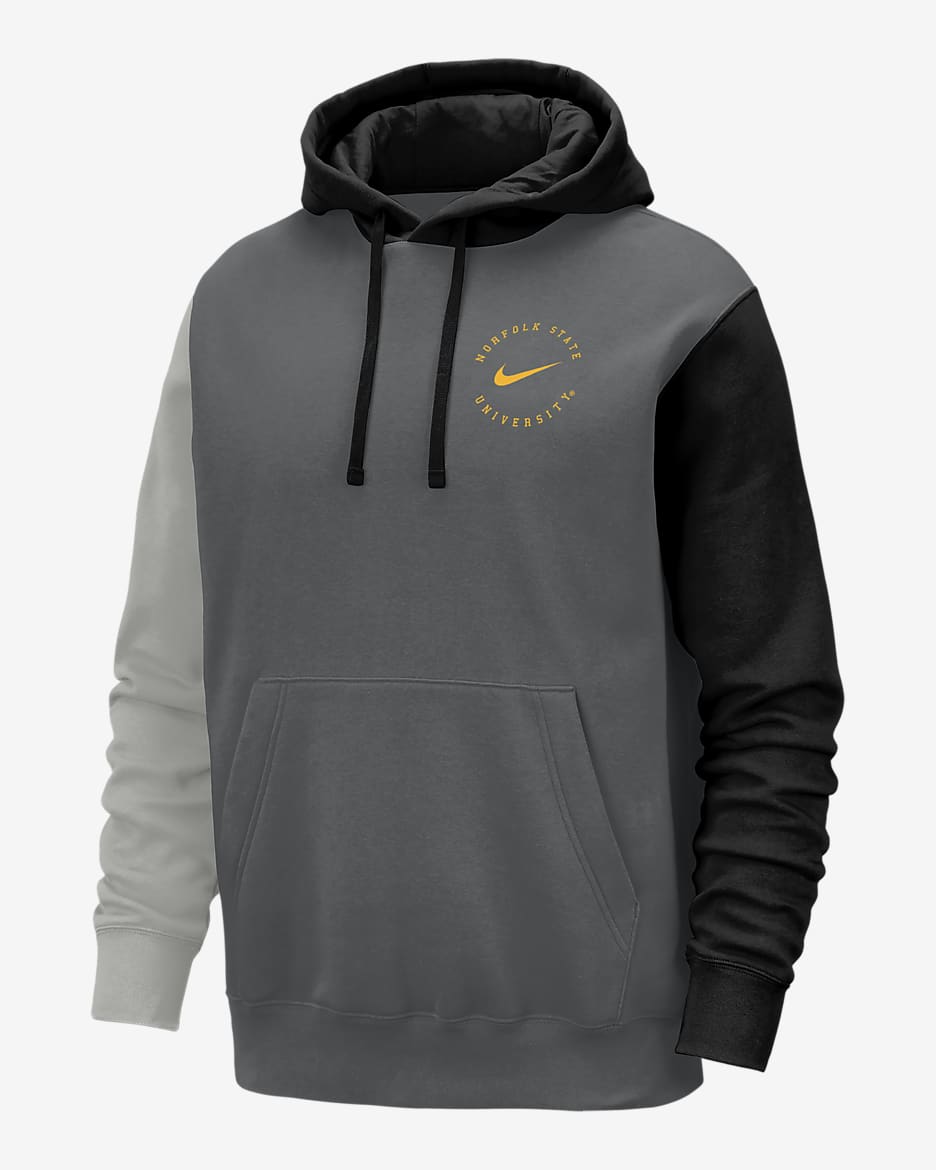 Norfolk State Club Fleece Men's Nike College Hoodie - Iron/Black/Pewter