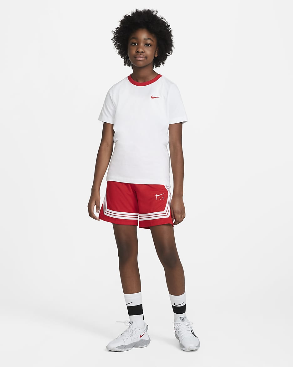 Nike Fly Crossover Big Kids' (Girls') Basketball Shorts - University Red/White/White