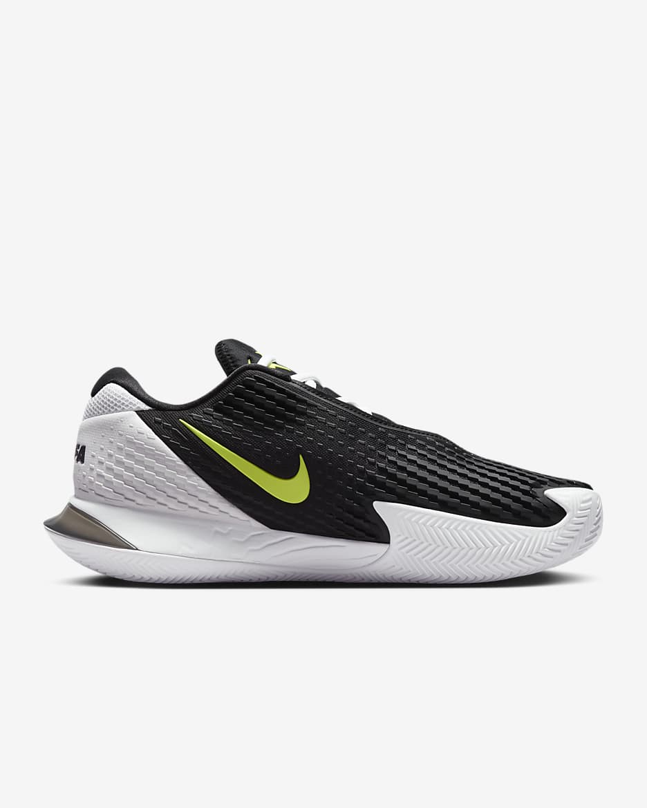 NikeCourt Vapor Cage 4 Rafa Herren-Tennisschuh für Sandplätze - Schwarz/Weiß/Volt/Metallic Silver