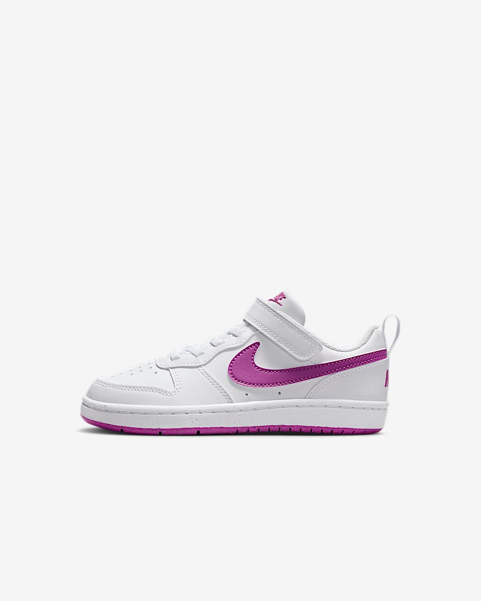 Nike Court Borough Low Recraft Little Kids' Shoes - White/Hot Fuchsia