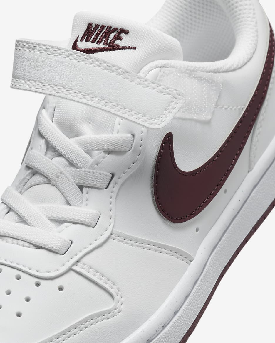 Nike Court Borough Low Recraft Younger Kids' Shoes - White/Burgundy Crush