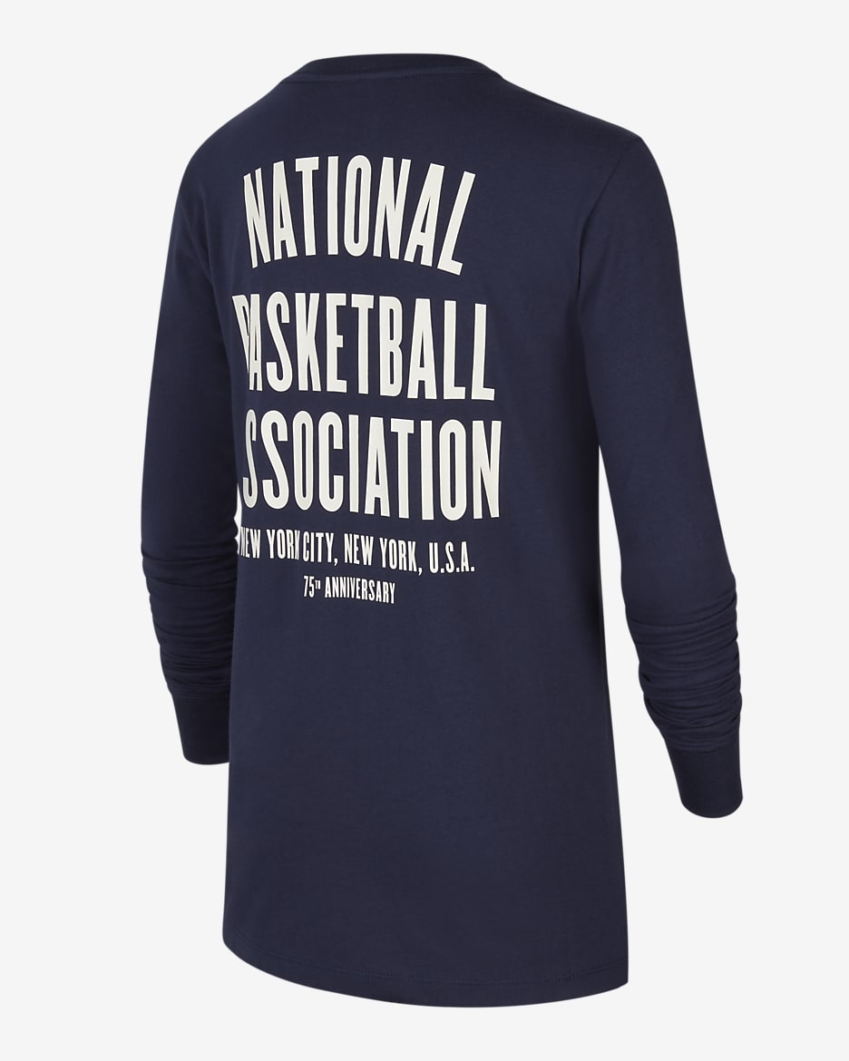 T-shirt z długim rękawem dla dużych dzieci Team 31 Courtside Nike NBA - College Navy