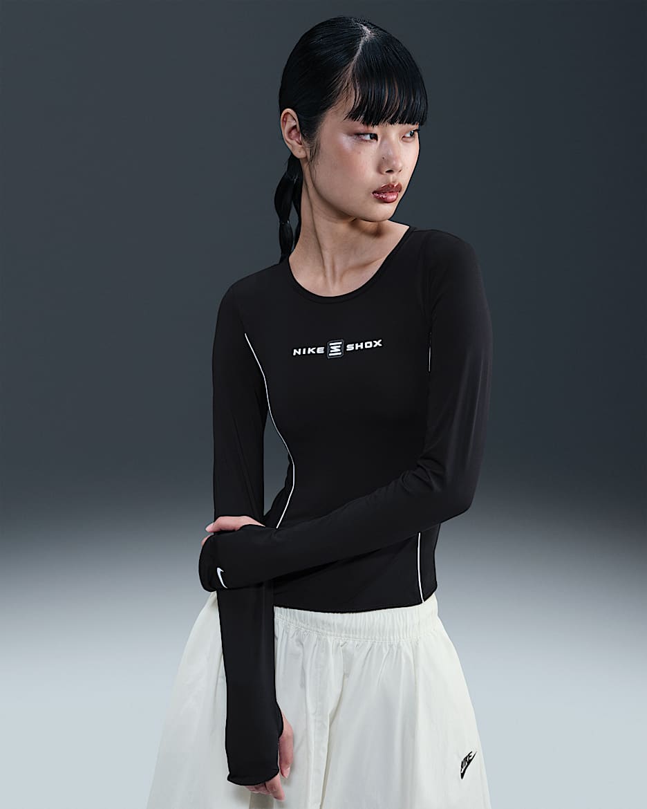 Nike Sportswear Shox Women's Long-Sleeve Top - Black/Black