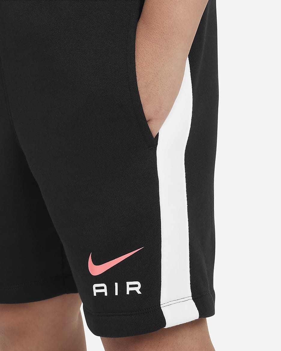 Nike Air fleeceshorts voor jongens - Zwart/Wit