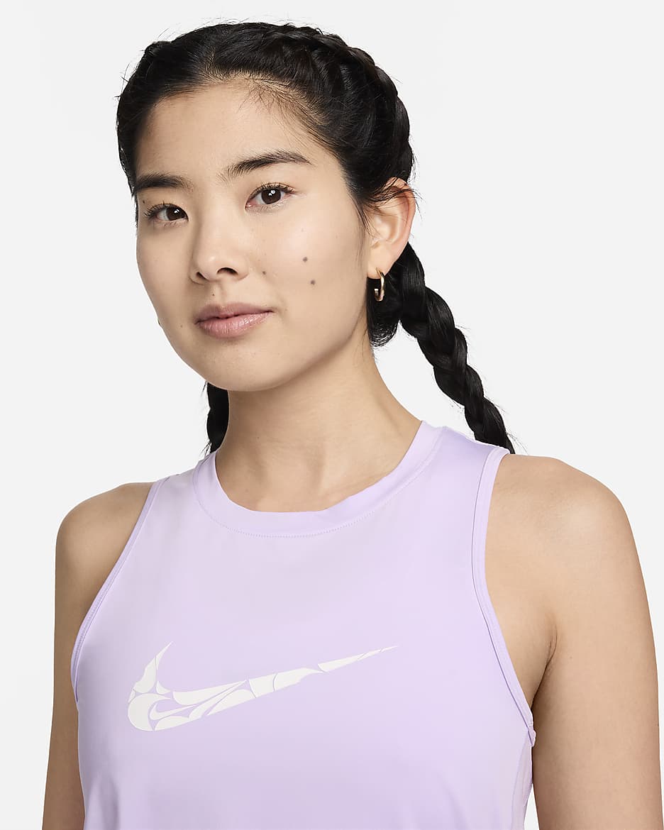 Nike One Women's Graphic Running Tank Top - Lilac Bloom/White