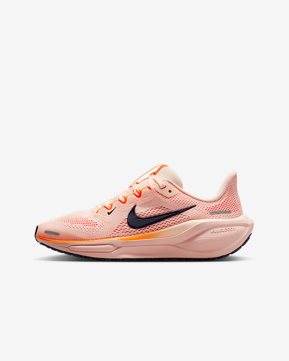 Nike Pegasus 41 Big Kids' Road Running Shoes - Crimson Tint/Washed Coral/Total Orange/Gridiron