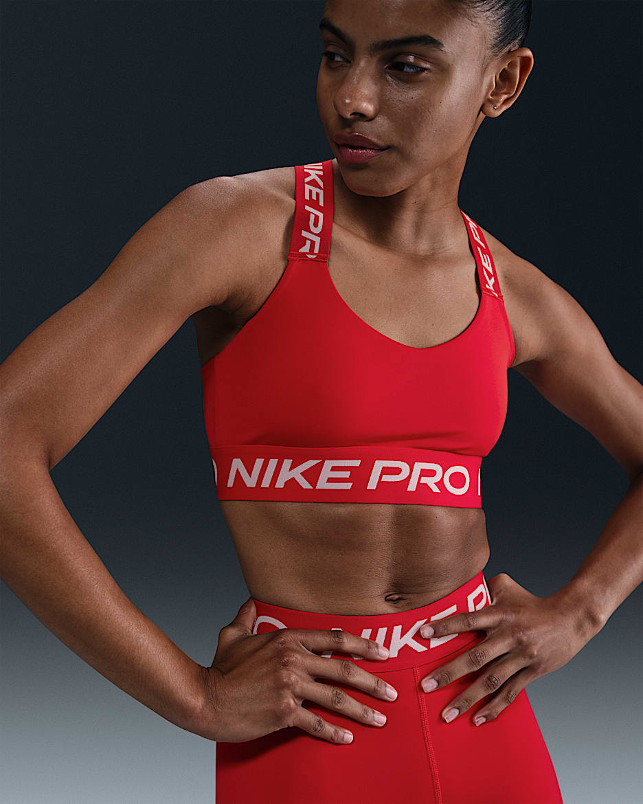 Nike Pro Women's Light-Support Padded Sports Bra - University Red/University Red/White