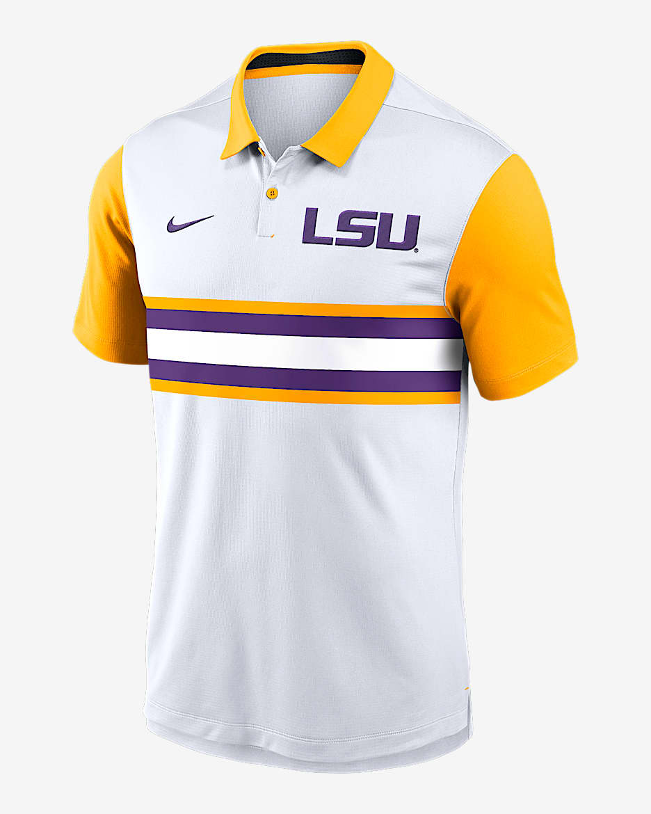 Polo universitario Nike Dri-FIT para hombre LSU Tigers Vapor - Blanco