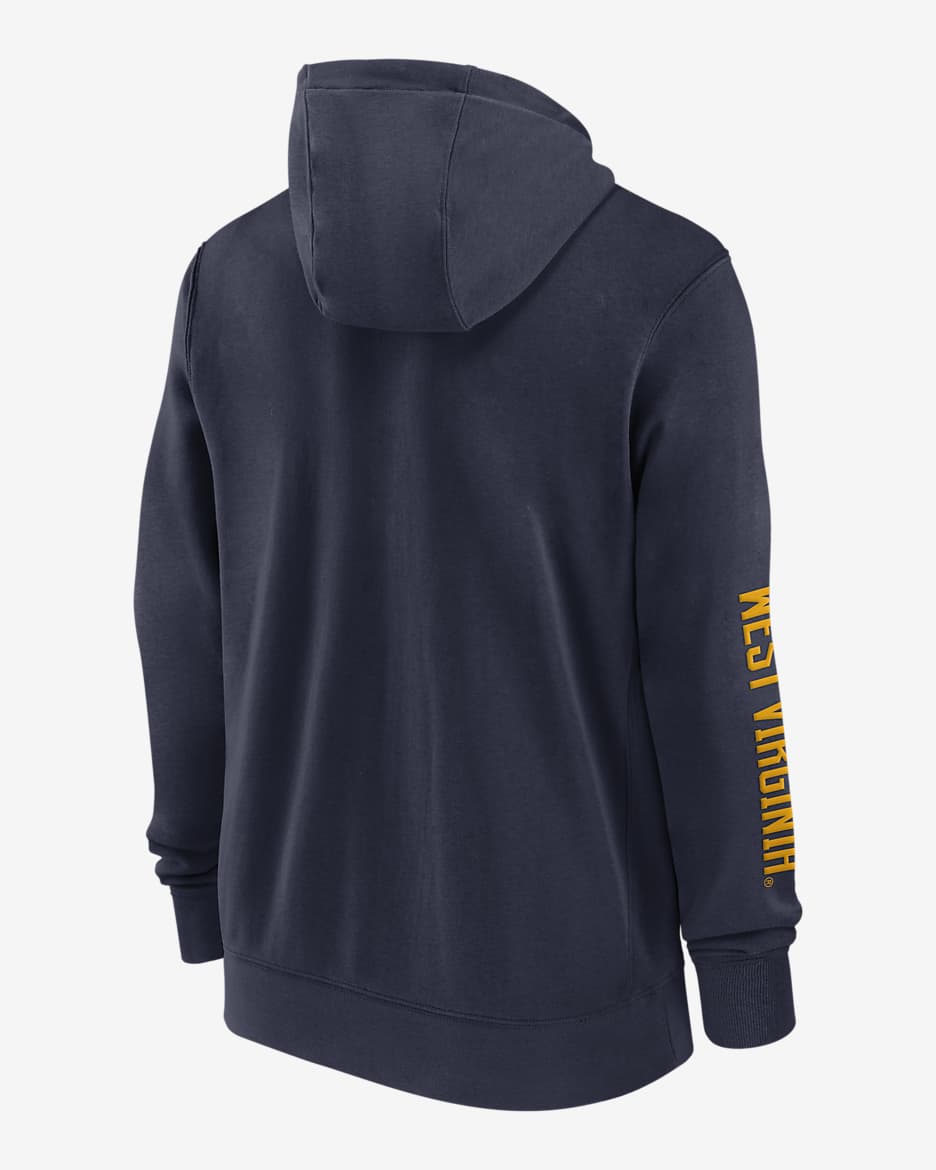 West Virginia Mountaineers Sideline Team Issue Men's Nike College Full-Zip Hoodie - Navy