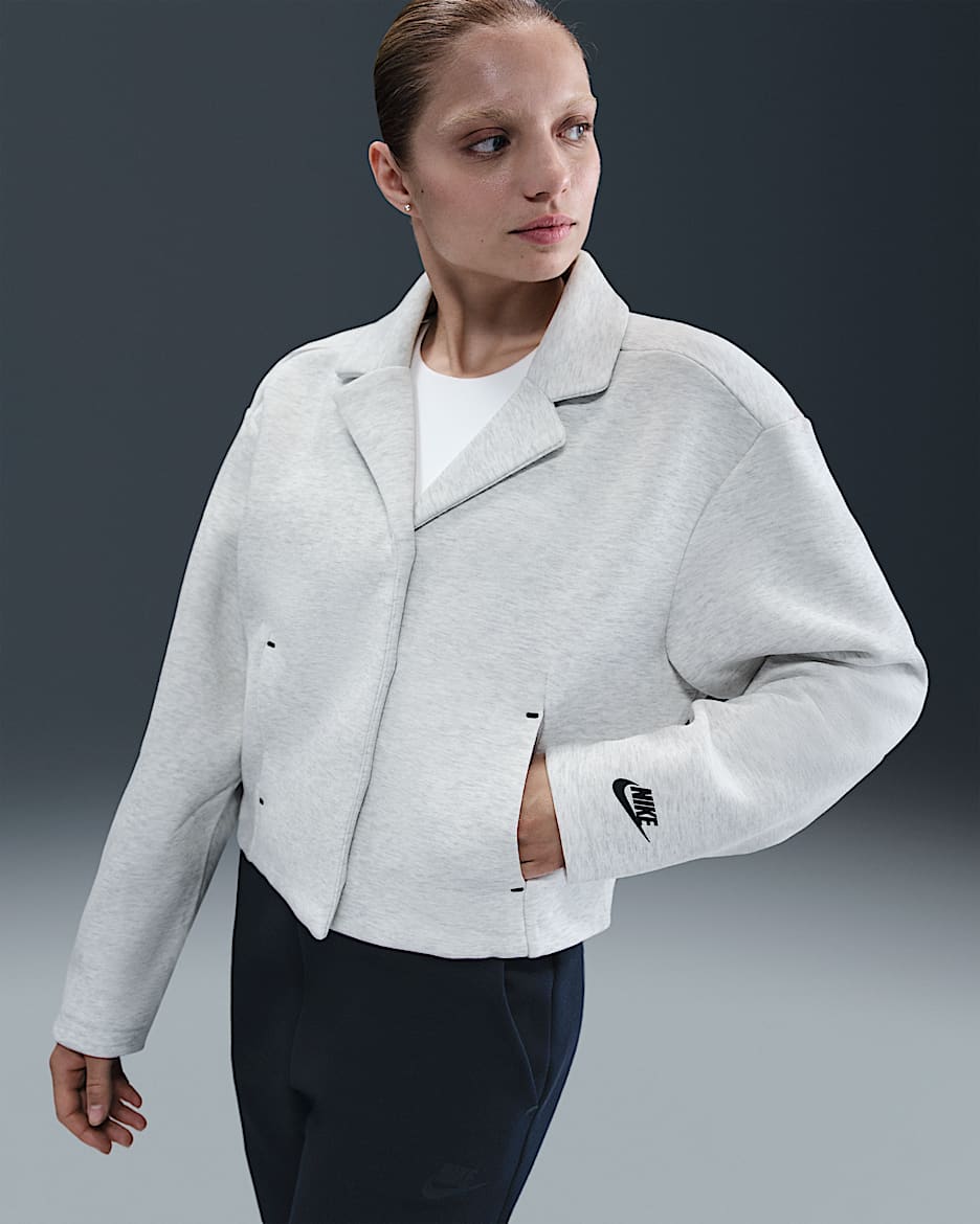 Nike Sportswear Tech Fleece Women's Tailored Jacket - Light Grey/Heather/Black