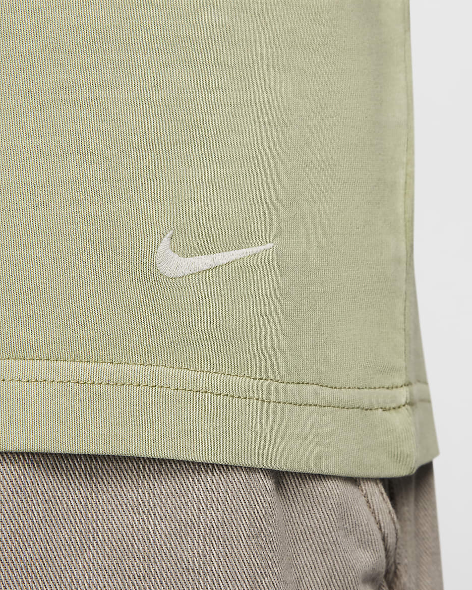 Nike Life Kurzarm-Strickoberteil für Herren - Oil Green/Oil Green