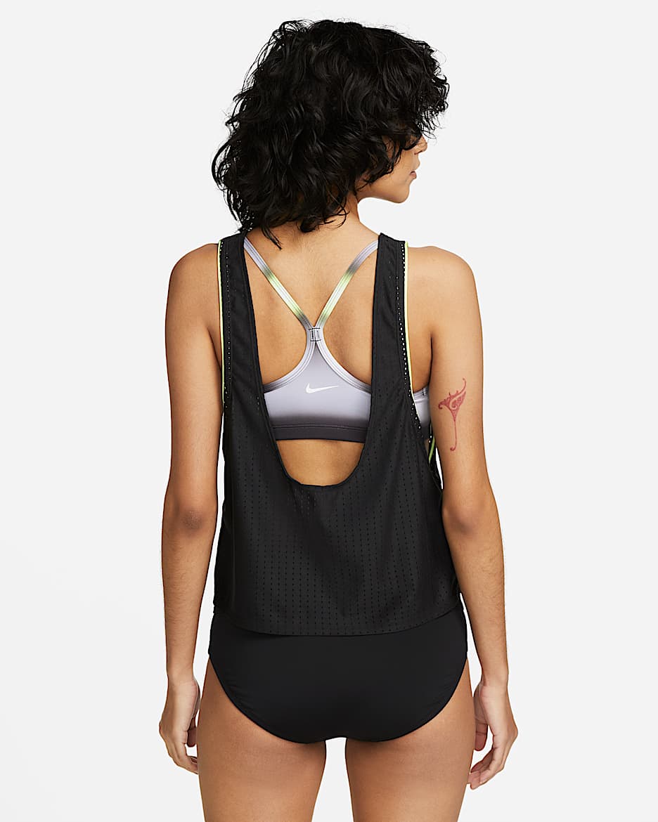 Nike Swim Women's Convertible Layered Tankini Top - Black