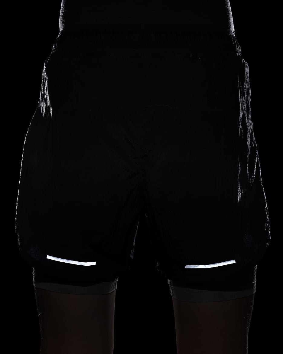 Nike Stride Running Division Men's 5" Dri-FIT Water-Repellent 2-in-1 Running Shorts - Black