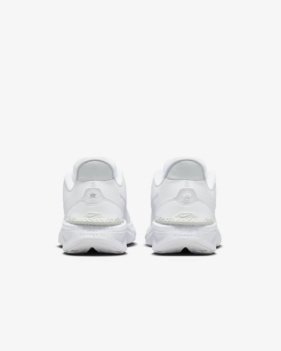 Nike Star Runner 4 Older Kids' Road Running Shoes - White/White/Pure Platinum/White