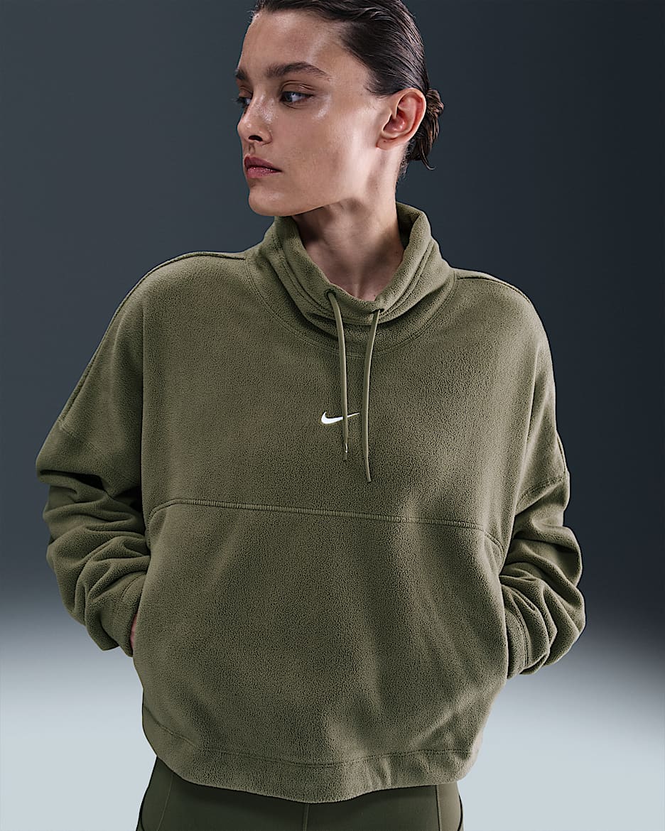 Camiseta Nike One Therma-FIT - Mujer - Medium Olive/Blanco