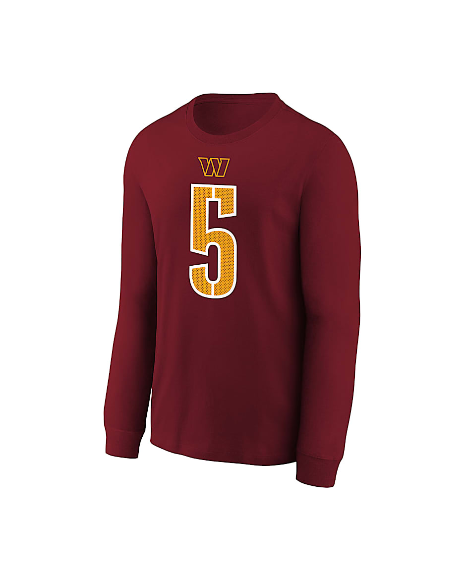 Washington Commanders Jayden Daniels Big Kids' Long-Sleeve NFL T-Shirt - Burgundy