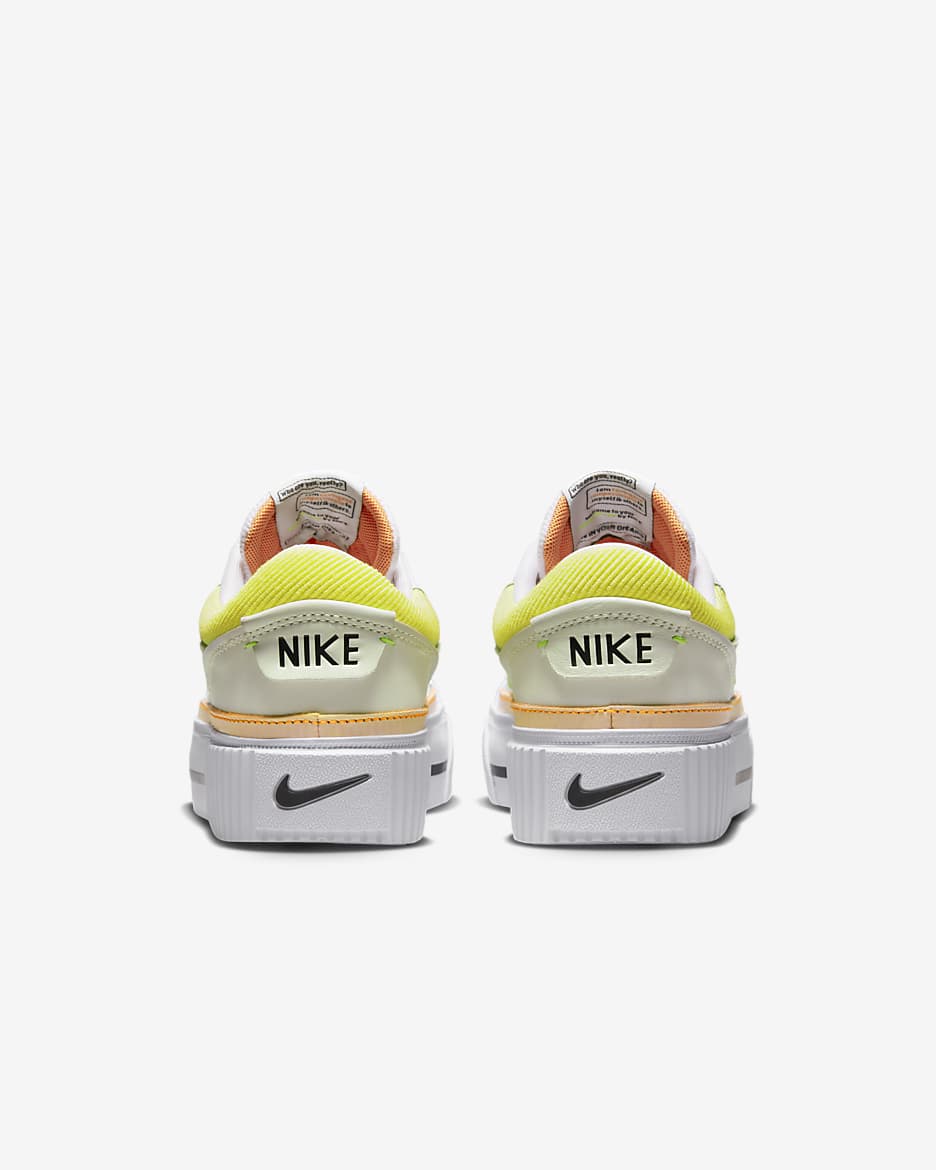 Calzado para mujer Nike Court Legacy Lift - Blanco/Rosa perla/Amarillo opti/Verde acción