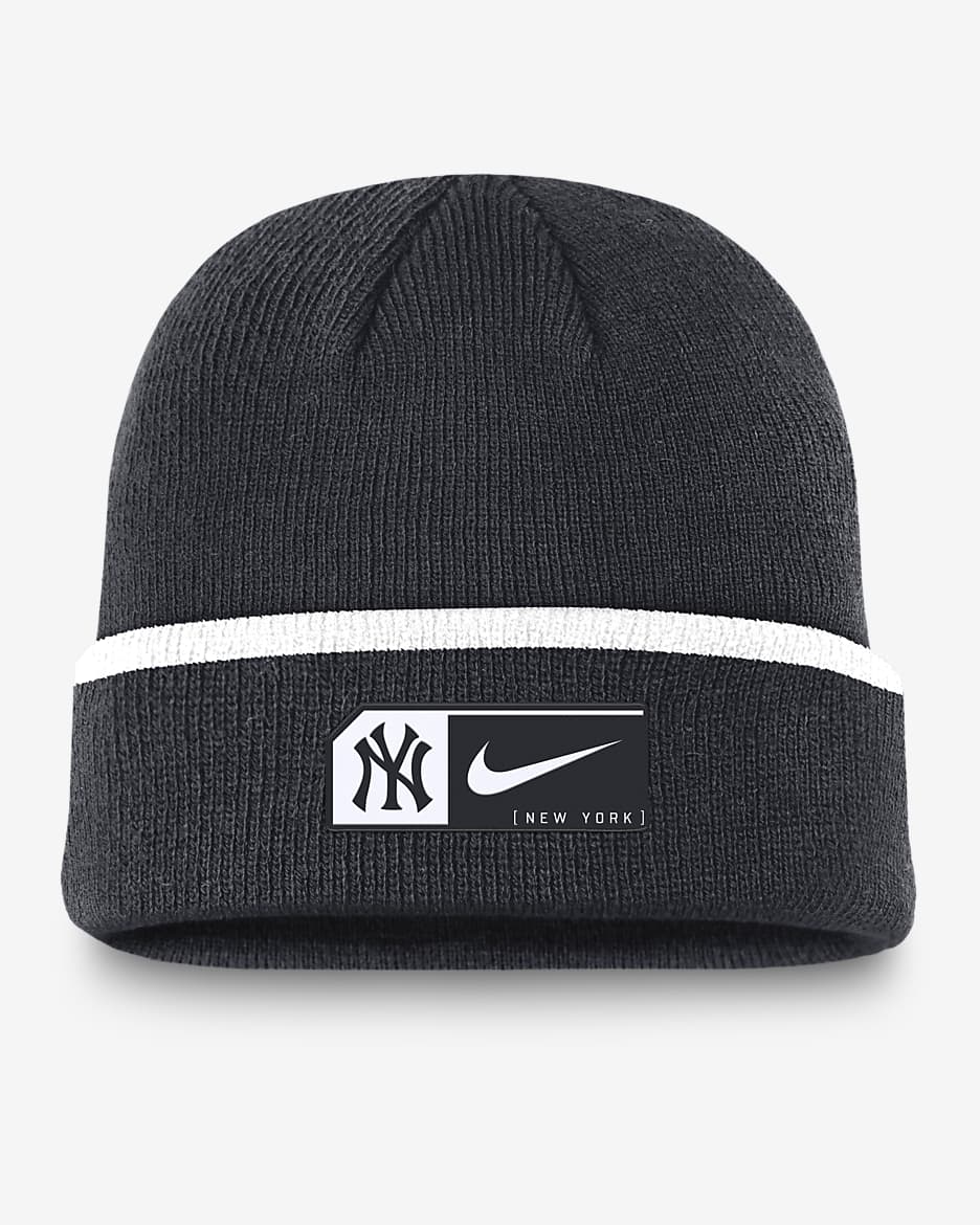 New York Yankees Terra Men's Nike MLB Cuffed Beanie - Navy