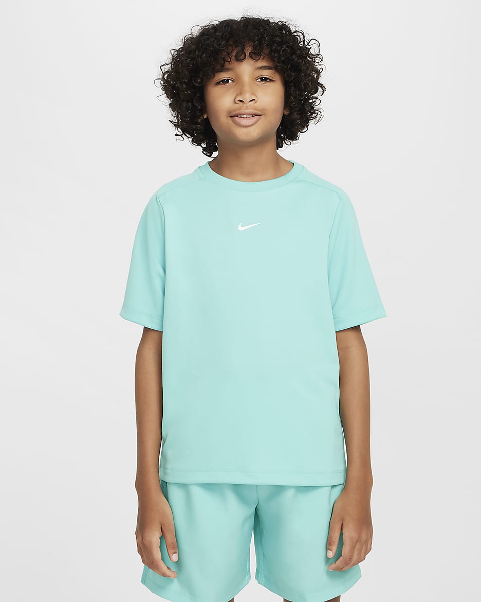 Nike Multi Dri-FIT trainingstop voor jongens - Green Frost/Wit