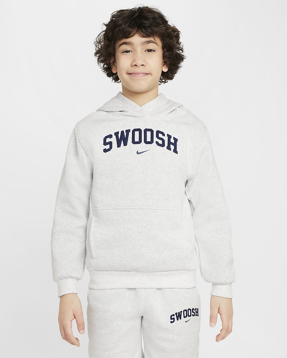 Sudadera con gorro para niños talla grande Nike Sportswear Club Fleece - Abedul jaspeado