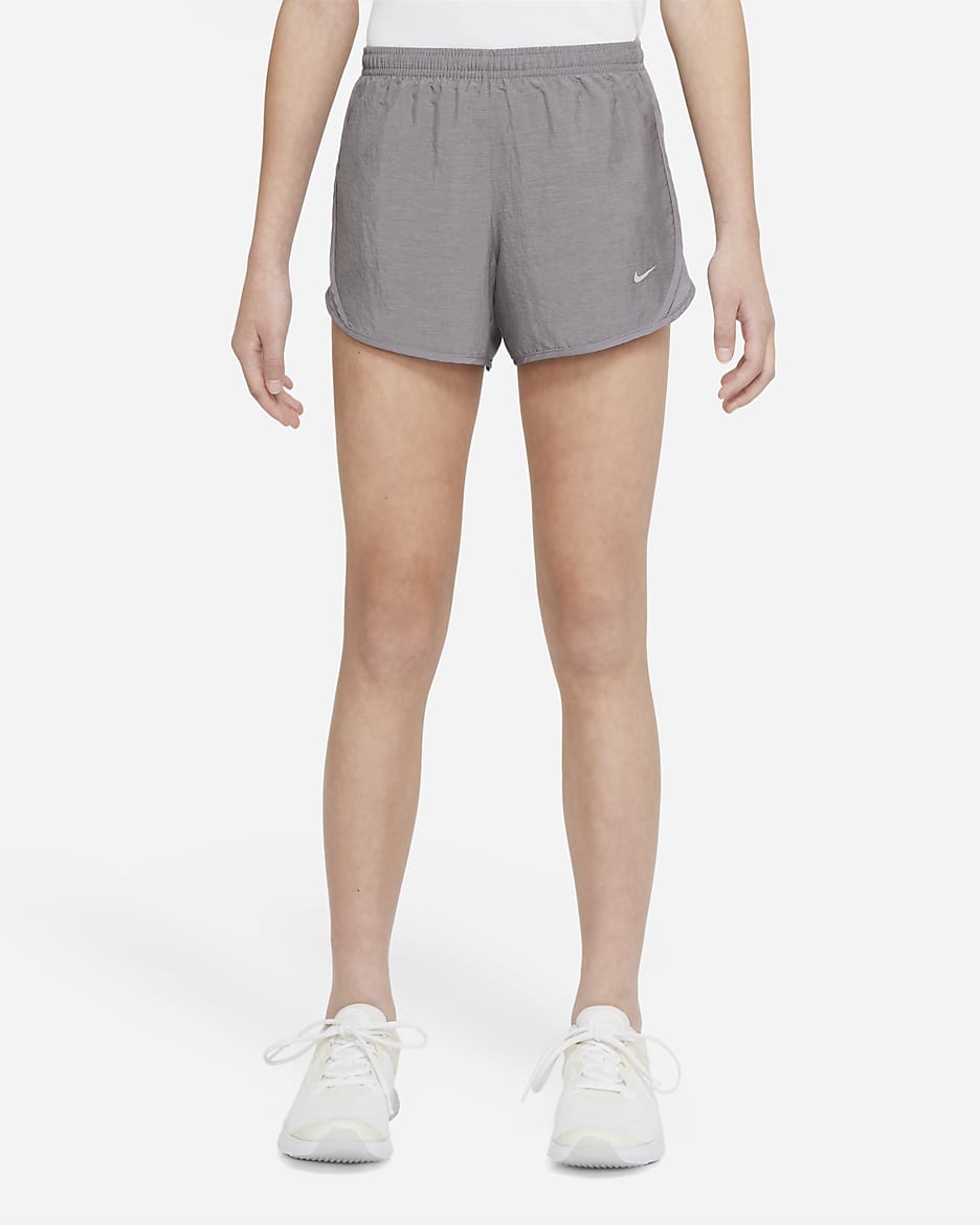 Nike Tempo Big Kids' (Girls') Dri-FIT Running Shorts - Gunsmoke/Heather/Wolf Grey