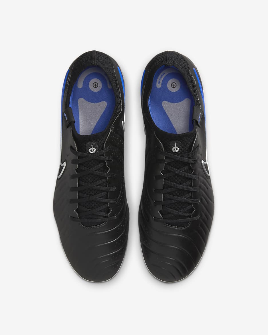 Nike Tiempo Legend 10 Elite Artificial-Grass Soccer Cleats - Black/Hyper Royal/Chrome