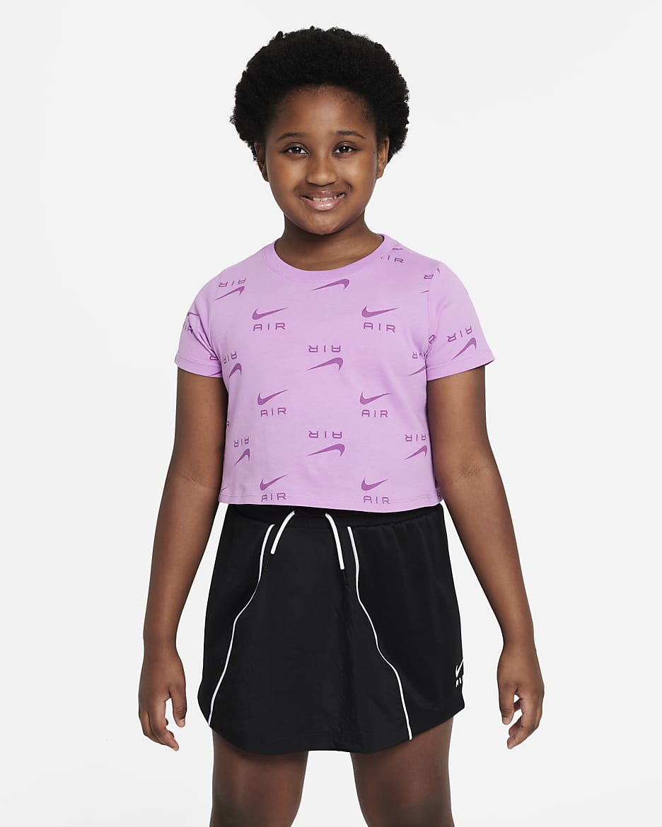 เสื้อยืดเอวลอยเด็กโต Nike Air (หญิง) - Rush Fuchsia