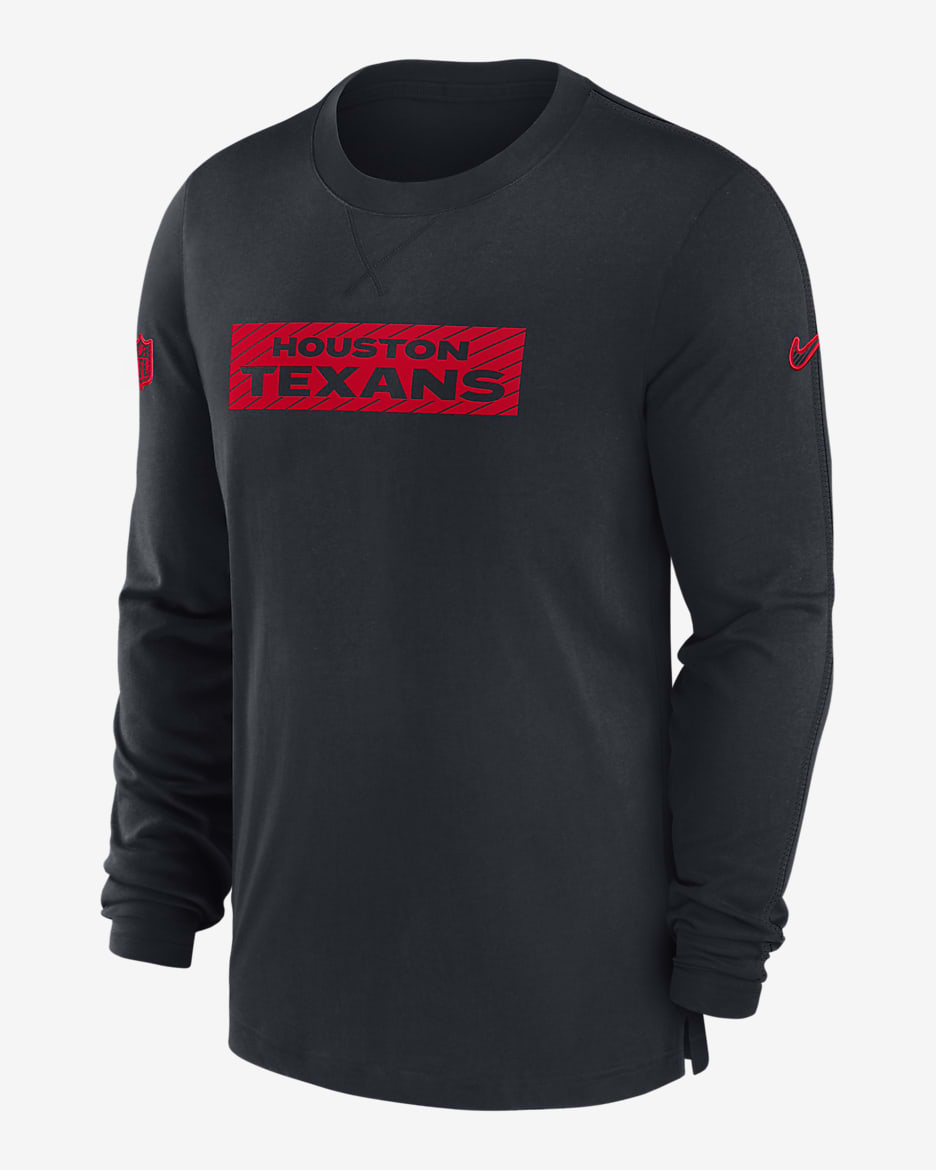 Houston Texans Sideline Player Team Issue Men’s Nike Dri-FIT Long-Sleeve Top - Blue