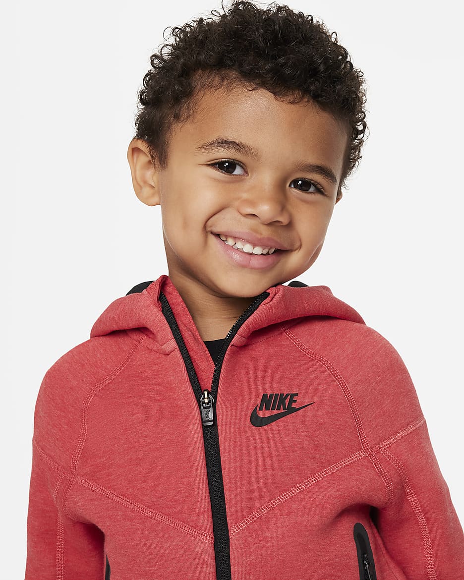 Nike Sportswear Tech Fleece Full-Zip Set Zweiteiliges Hoodie-Set für Kleinkinder - Red Heather