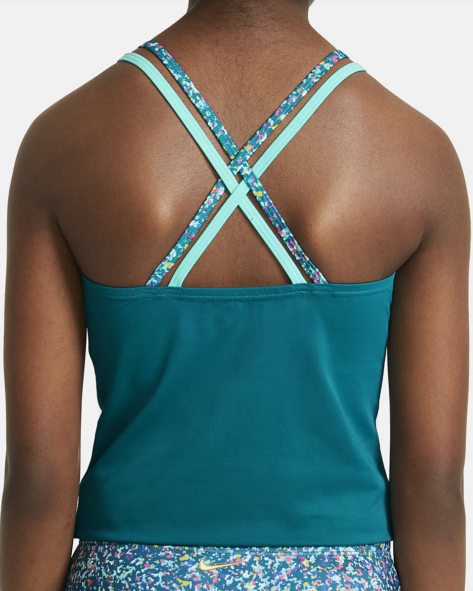 Nike Spiderback Big Kids' (Girls') Tankini - Bright Spruce