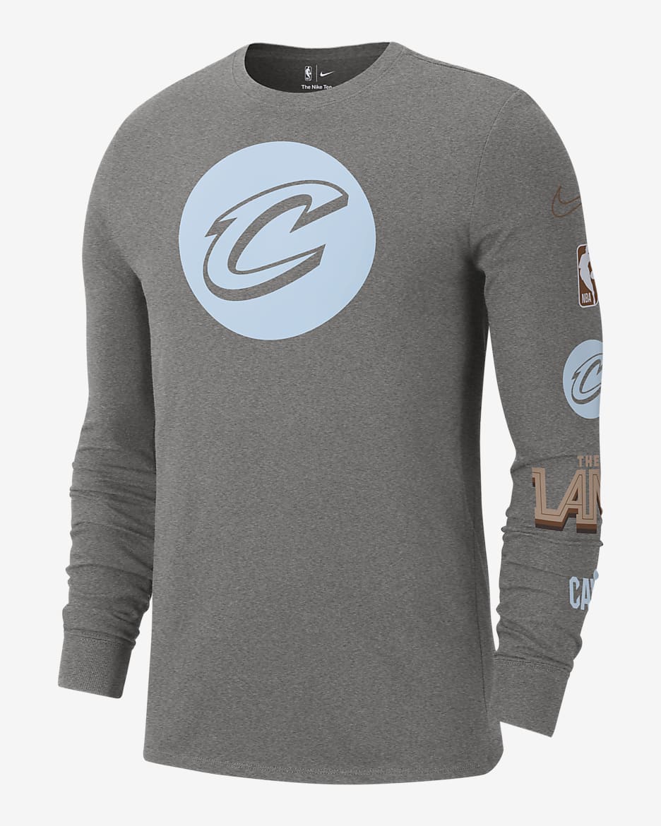 Cleveland Cavaliers City Edition Men's Nike NBA Long-Sleeve T-Shirt - Dark Grey Heather