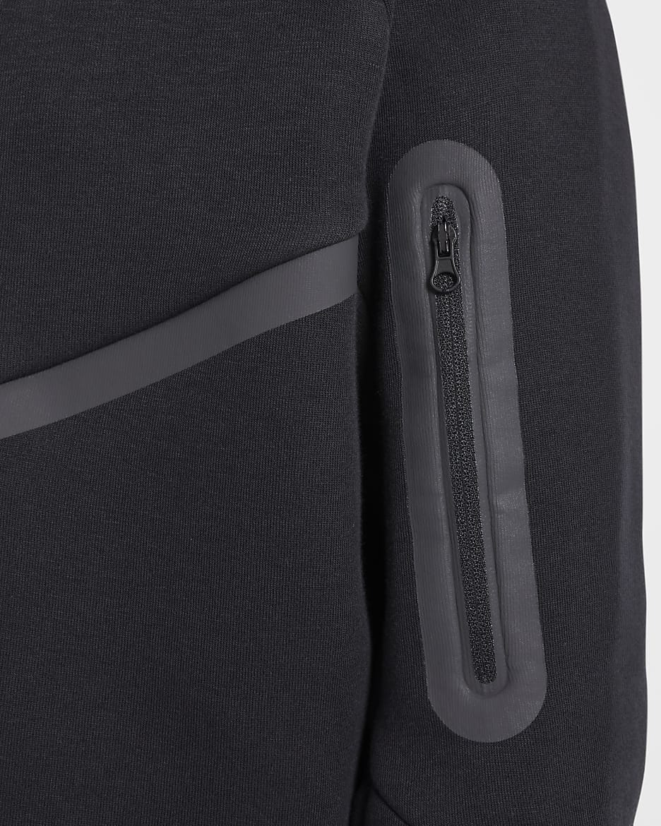 Felpa con cappuccio e zip a tutta lunghezza Nike Sportswear Tech Fleece (Taglia grande) – Ragazzo/a - Nero/Nero/Nero/Nero