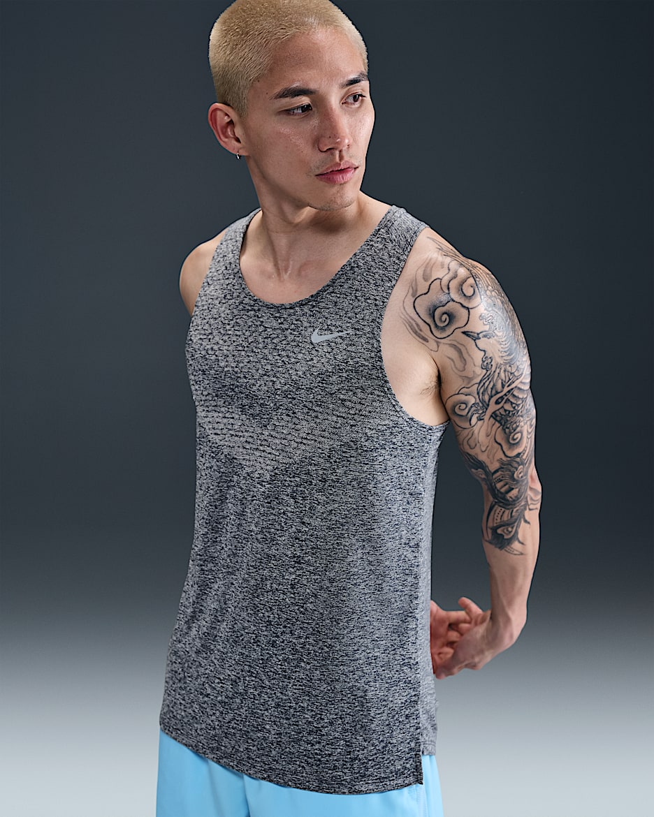 ナイキ ストライド メンズ Dri-FIT ADV ランニングタンクトップ - サンダーブルー/ヘザー