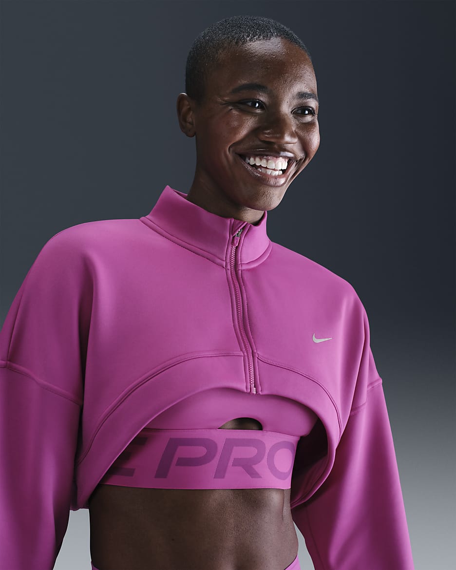 Nike Pro Women's Fleece Top - Hot Fuchsia