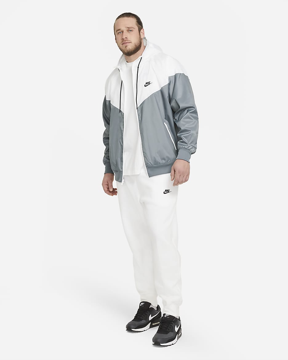 Huvjacka Nike Sportswear Windrunner för män - Smoke Grey/Vit/Smoke Grey/Svart