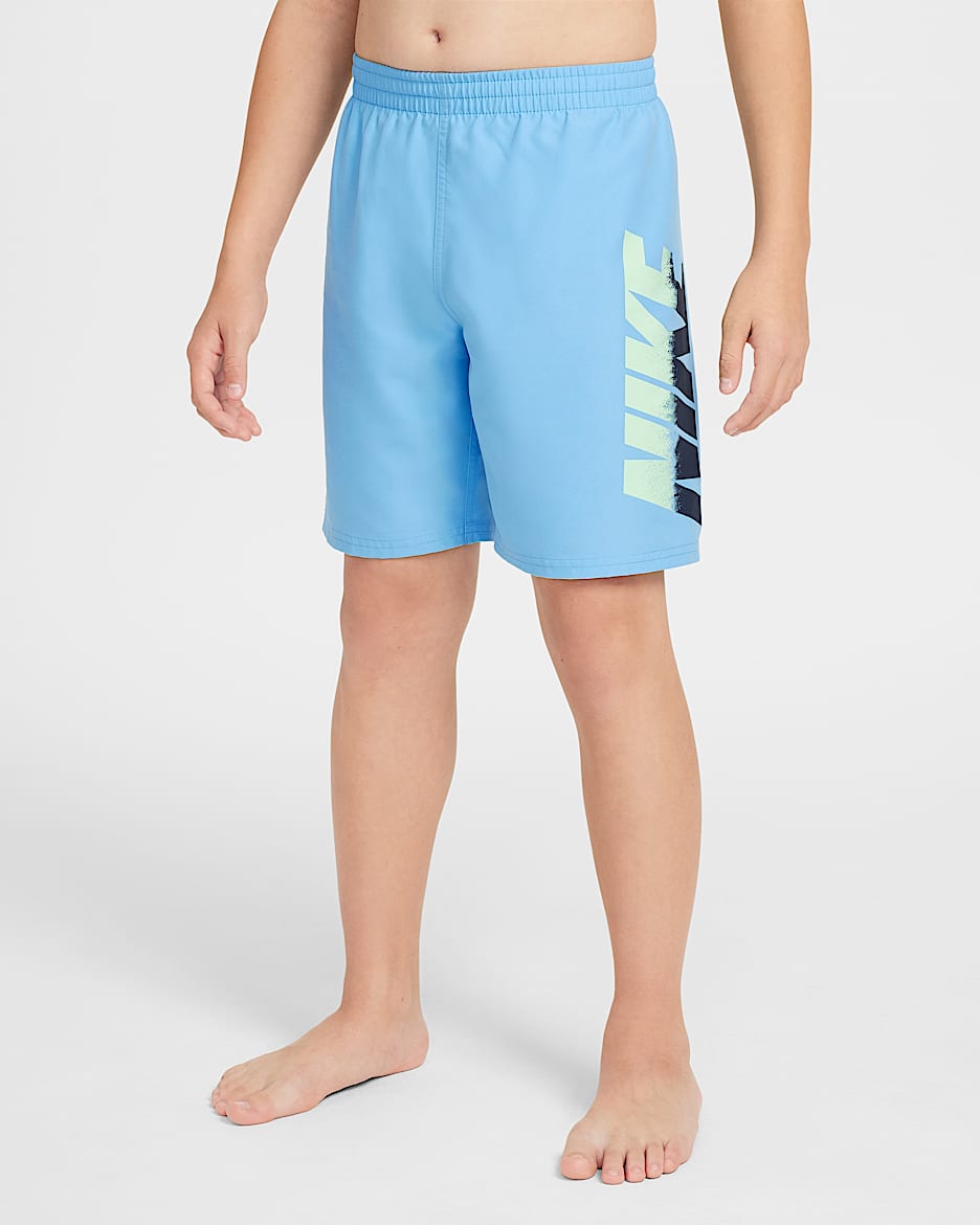 Shorts de vóleibol de 18 cm con forro de ropa interior para niño talla grande Nike Swim Breaker - Azul universitario/Azul glacial/Azul marino medianoche/Azul glacial