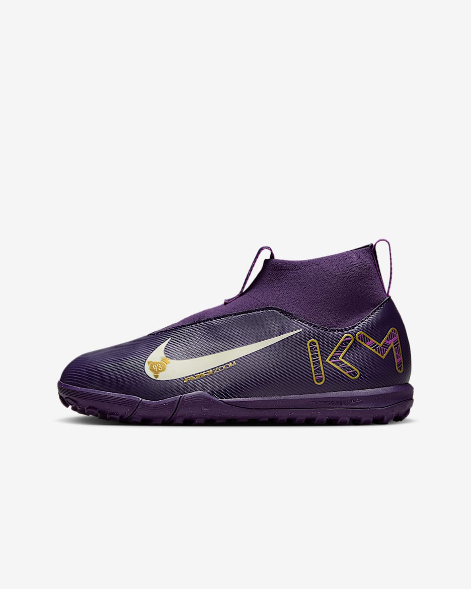 Nike Jr. Mercurial Superfly 10 Academy "Kylian Mbappé" TF High-Top-Fußballschuh (ältere Kinder) - Grand Purple/Pale Ivory