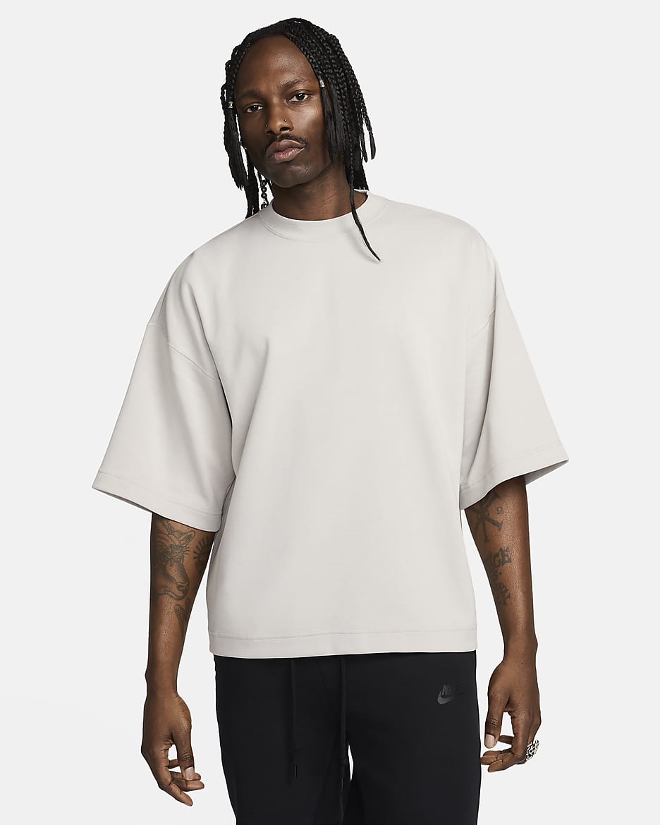 Sudadera de manga corta oversized para hombre Nike Sportswear Tech Fleece Reimagined - Mena de hierro claro