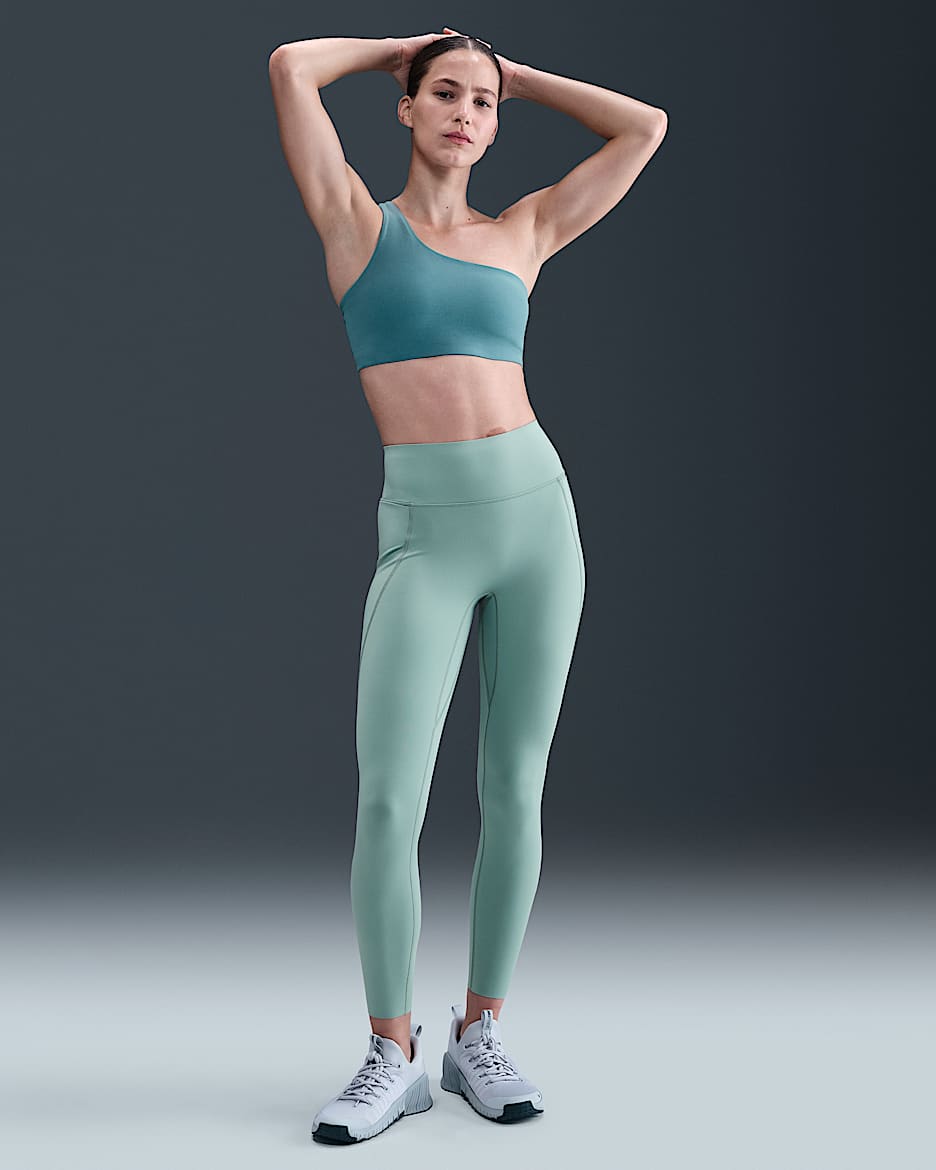 Nike Universa Women's Medium-Support High-Waisted 7/8 Leggings with Pockets - Cannon/Bicoastal/Bicoastal