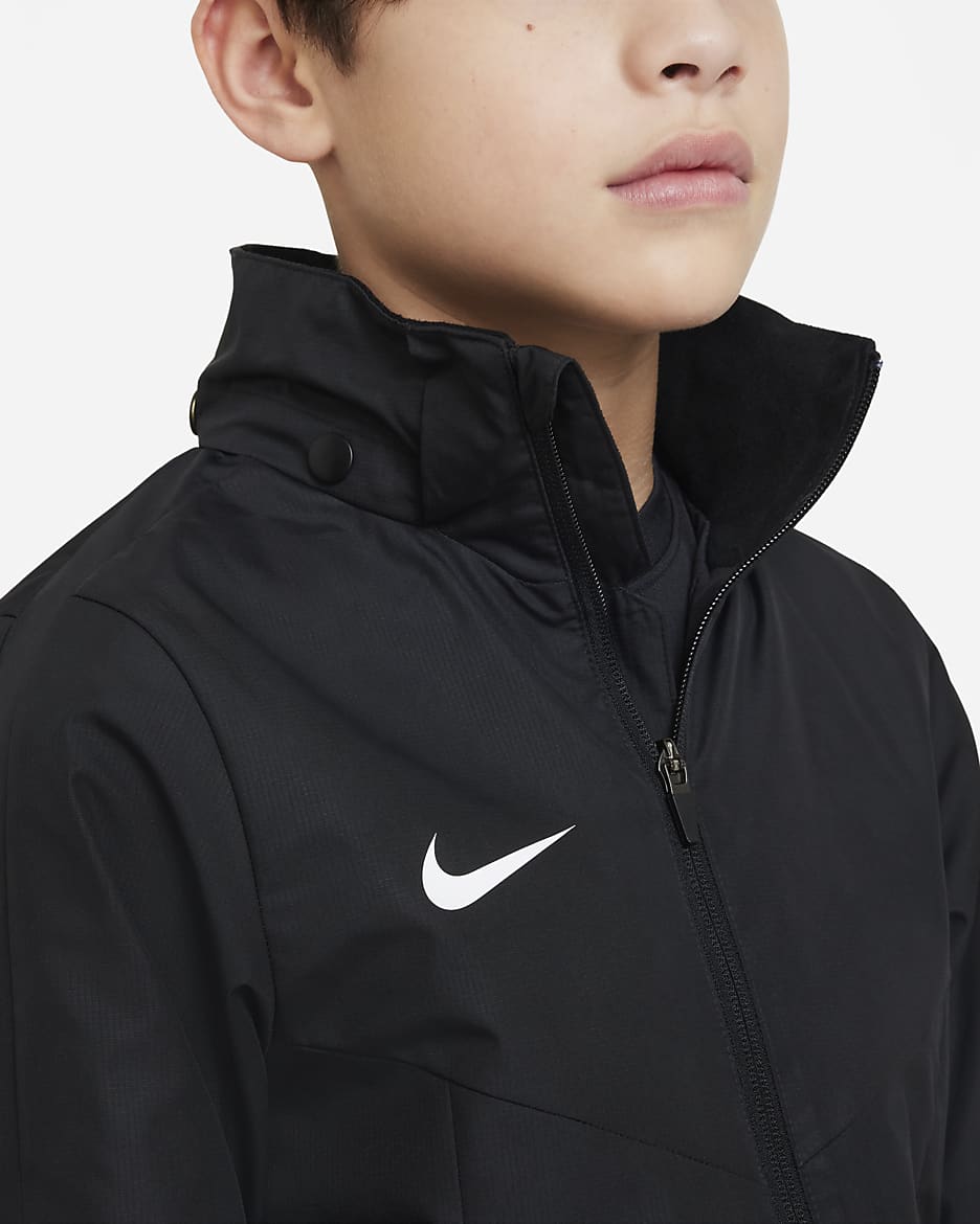 Fotbalová bunda Nike Storm-FIT Academy23 do deště pro větší děti - Černá/Bílá