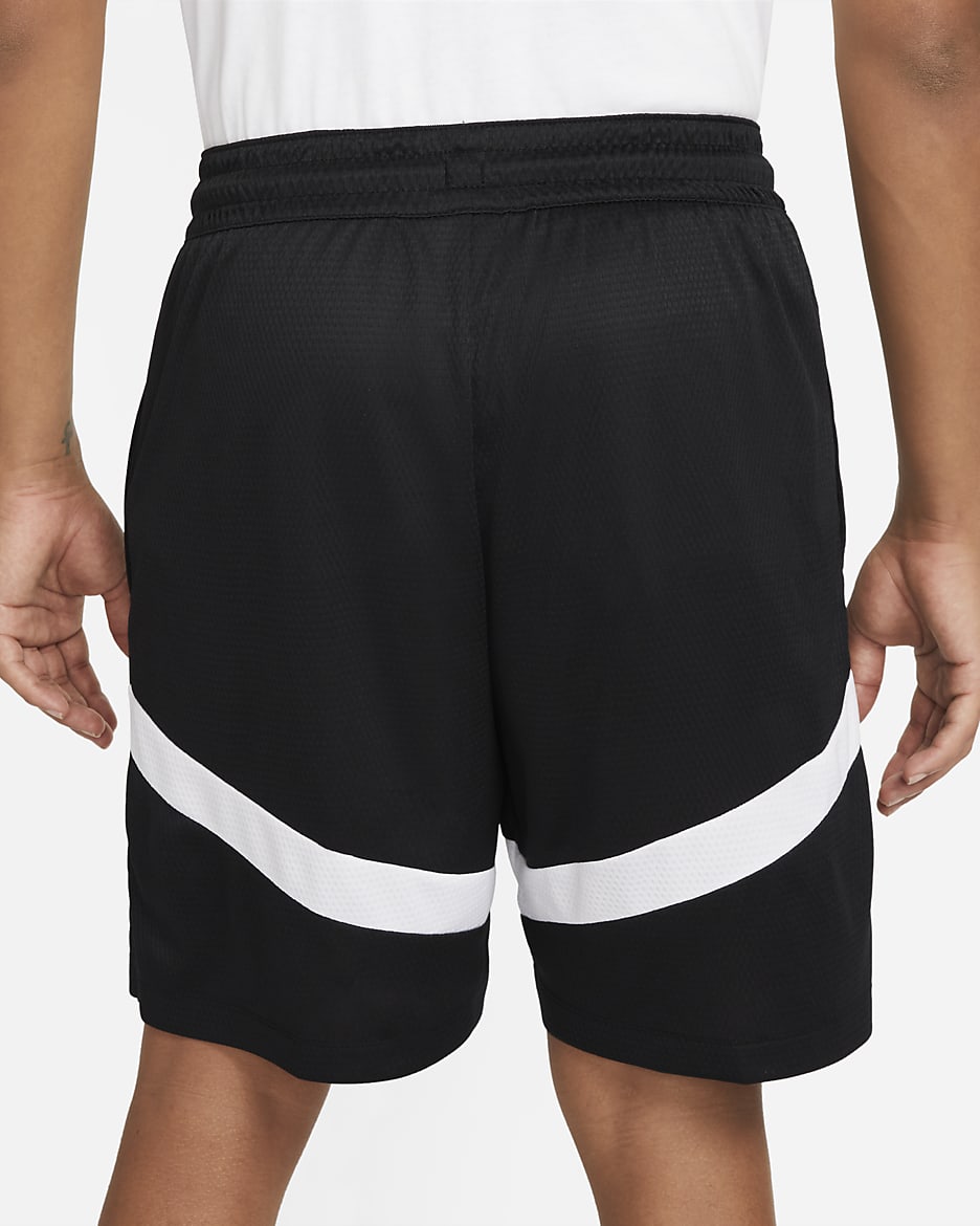 Shorts de básquetbol de 20 cm Dri-FIT para hombre Nike Icon - Negro/Negro/Blanco/Blanco