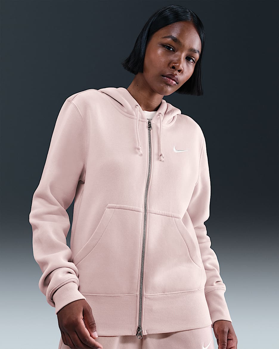 Nike Sportswear Phoenix Fleece Women's Full-Zip Hoodie - Silt Red/Sail