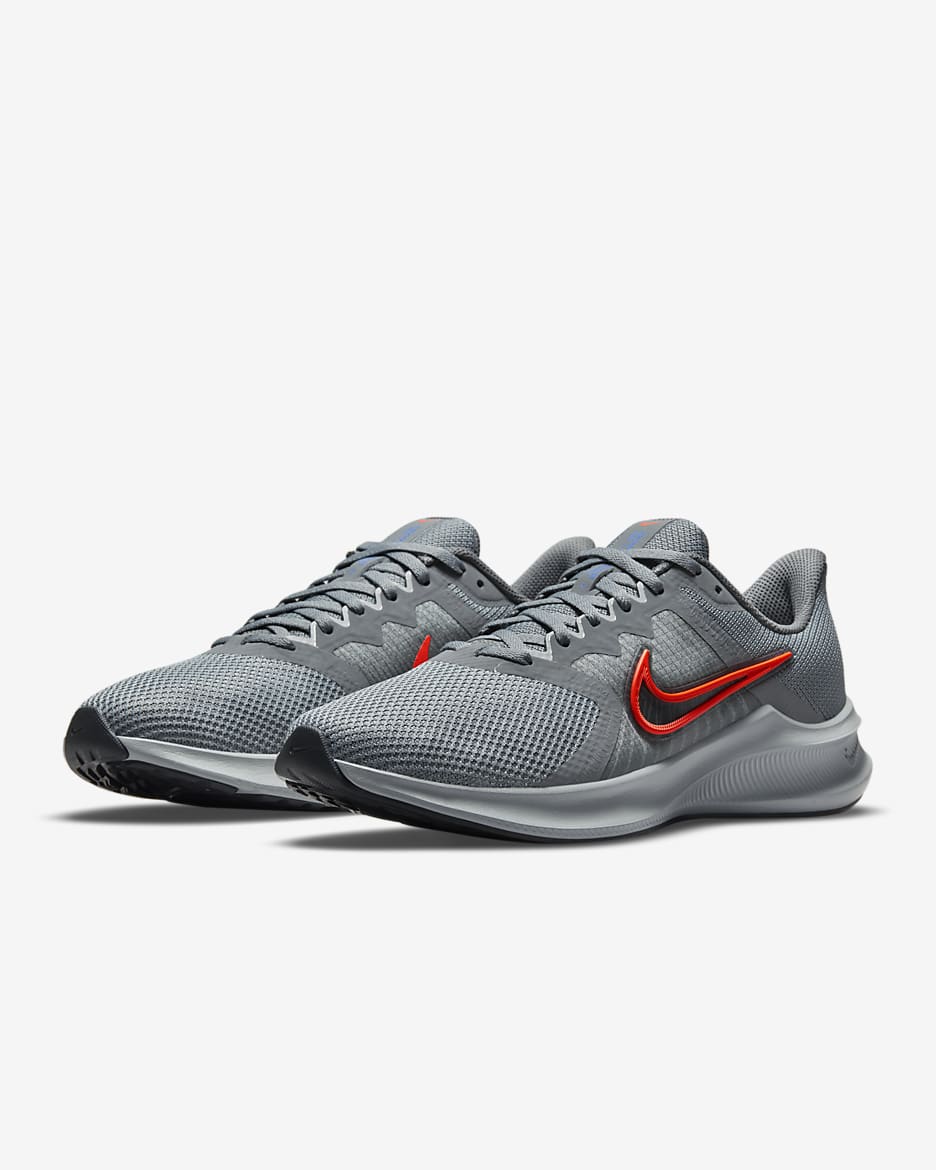 Nike Downshifter 11 Men's Road Running Shoes - Cool Grey/Light Smoke Grey/Dark Grey/Hyper Crimson